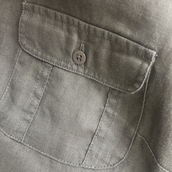 CHELSEA & THEODORE 100% LINEN BUTTON DOWN SHIRT‎ SIZE L - Picture 10 of 11